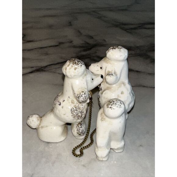 Vintage Arnart Creations Japan Poodle Dog Ceramic Figurines 1950s 2 Puppies Set - Picture 2 of 5